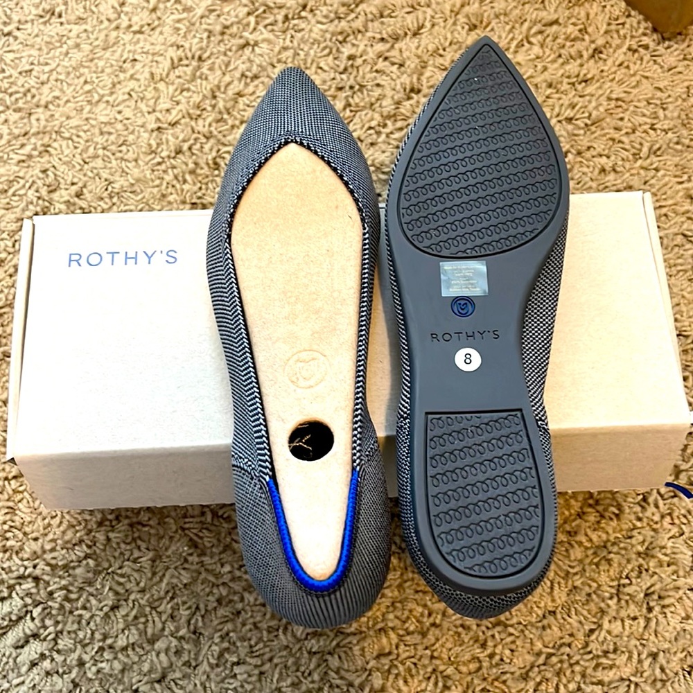 Size 8 grey Rothy’s.  Brand new.